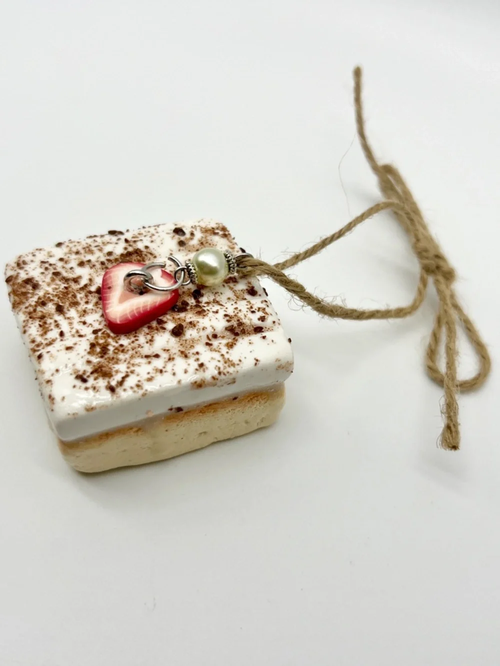 Tres Leches Cake Ornament | Handmade Latin American Hispanic Dessert, Strawberry